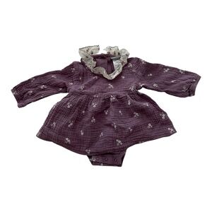 Adorable Purple Floral Kids Casual Dress